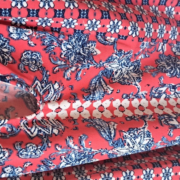 NWOT Sz M Orange/ Navy/White Sleeveless w cutout near neckline - Picture 5 of 8